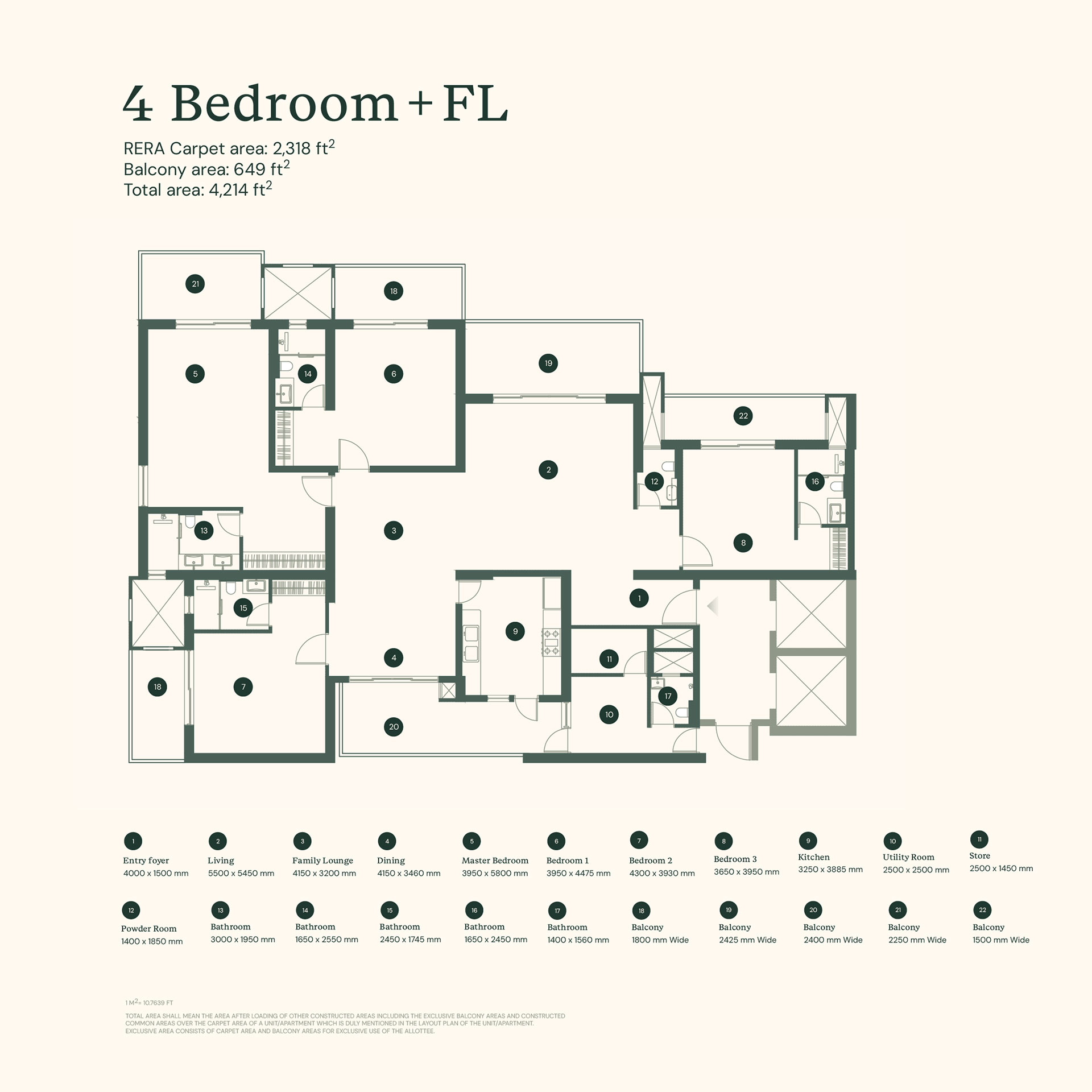 Max Estate 105 — 4 Bedroom + FL Floor Plan