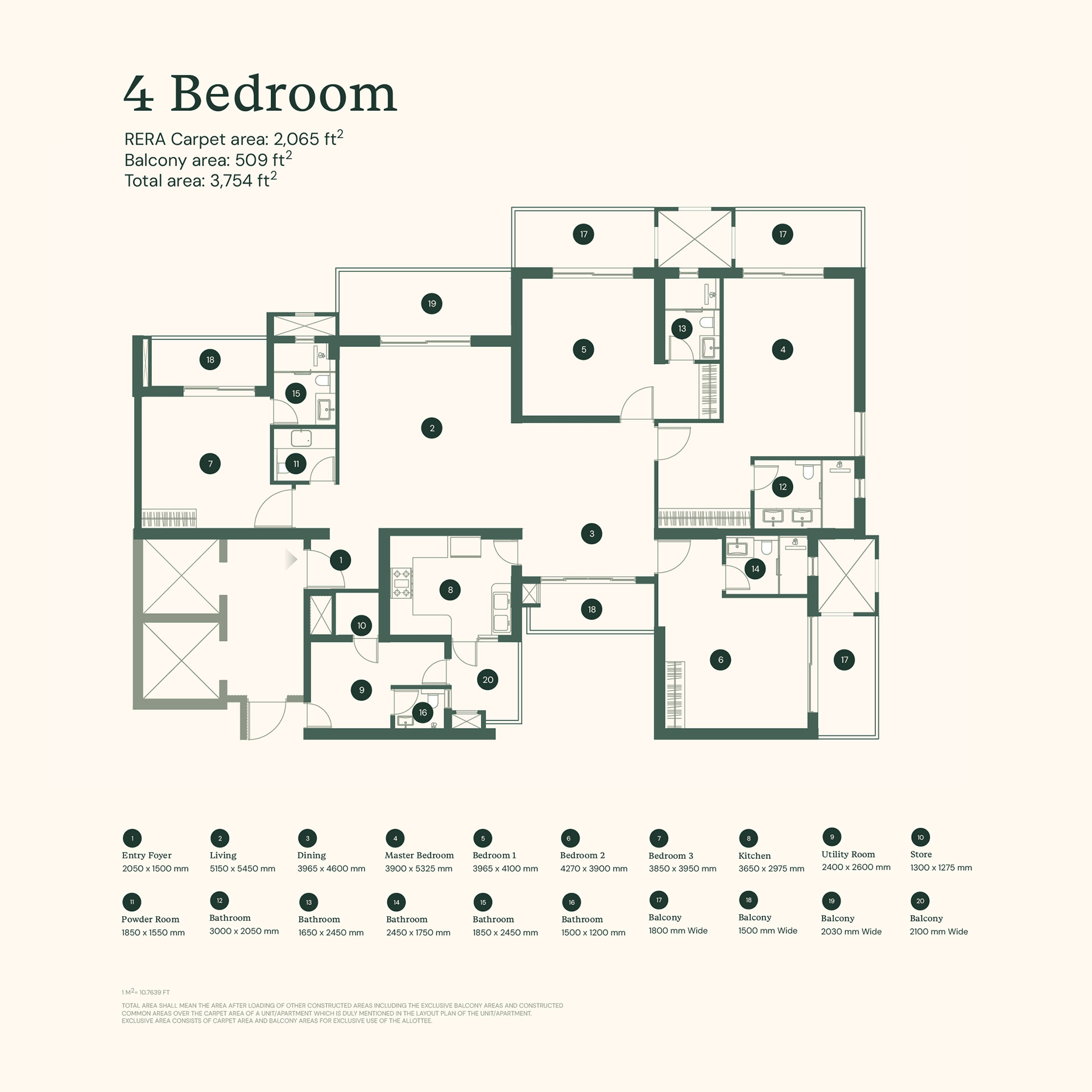 Max Estate 105 — 4 Bedroom Floor Plan